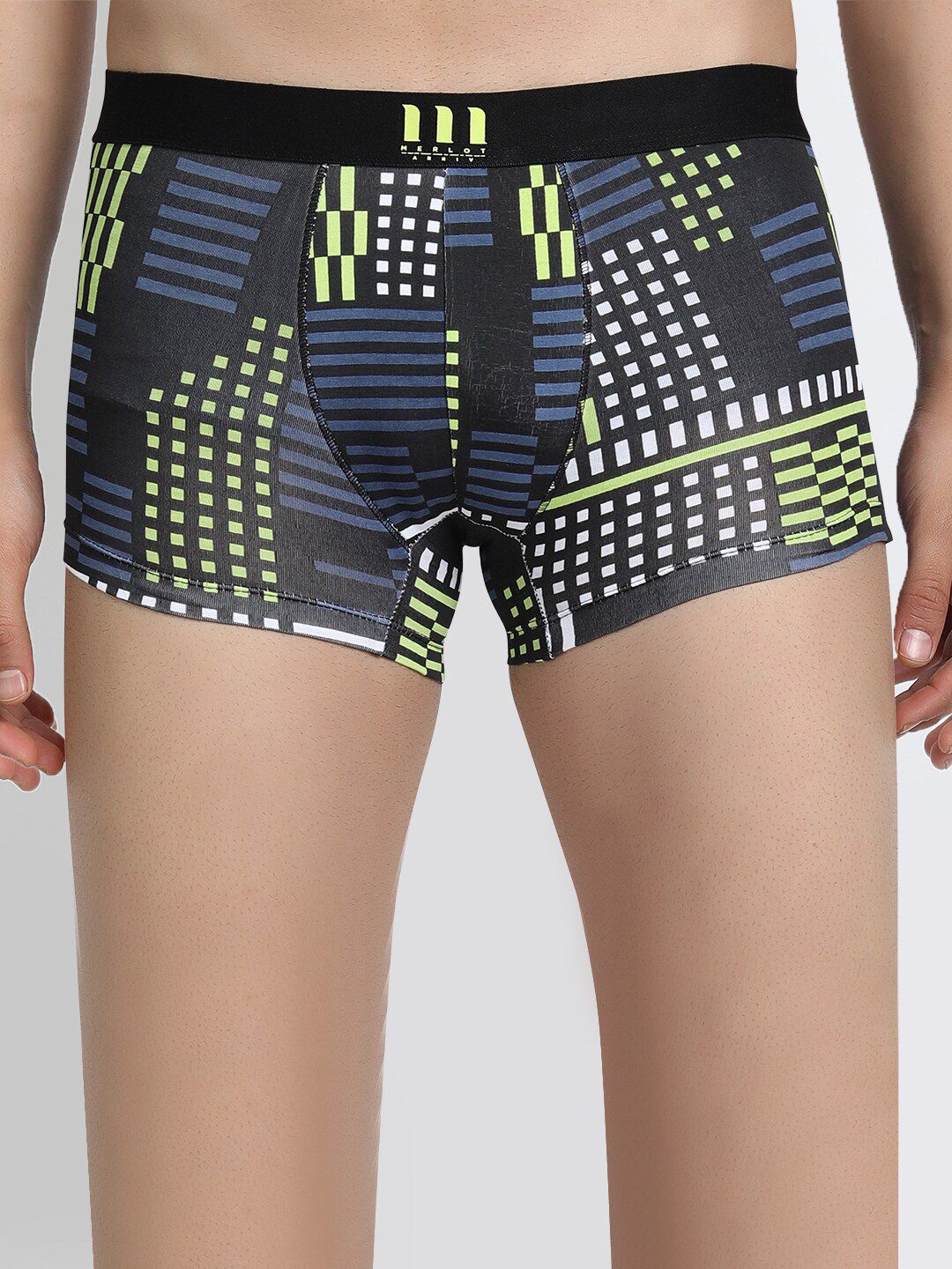 MERLOT Men Black & White Dotted-Pattern Trunks Arriv_007