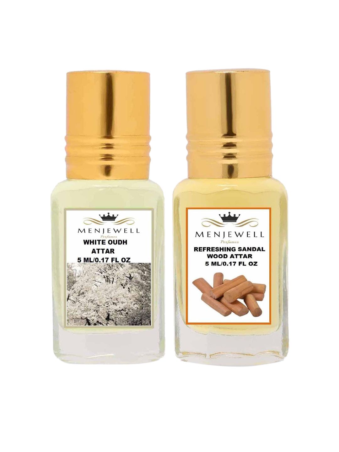 Menjewell White Oudh Refreshing Sandalwood Attar