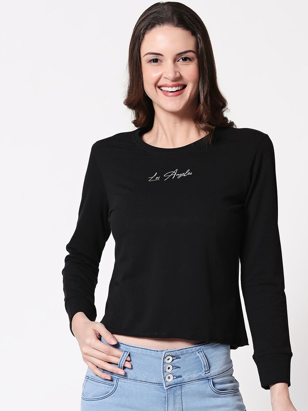 Zeyo Women Black Printed Top