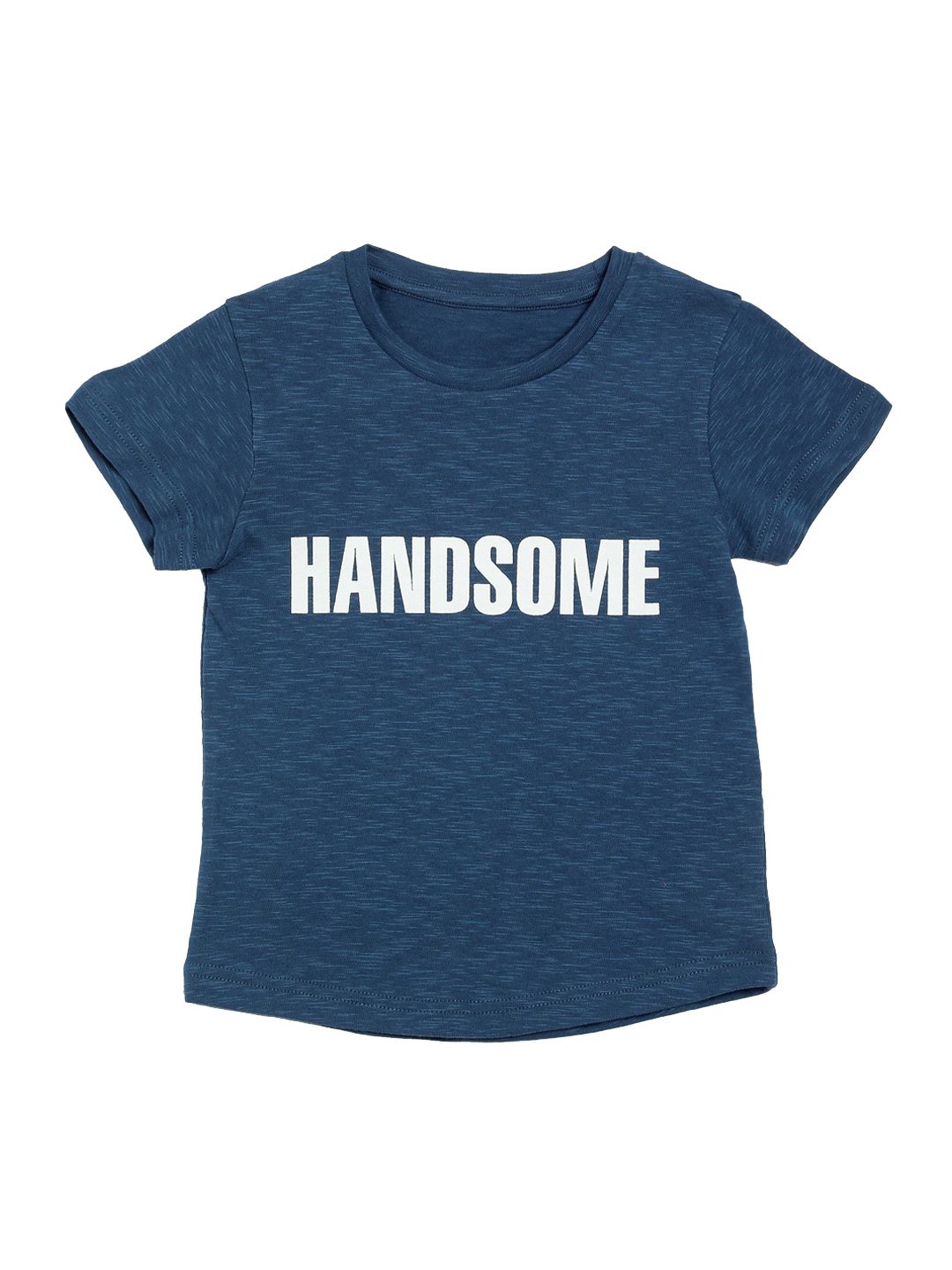 DOOR74 Boys Navy Blue Printed Round Neck T-shirt