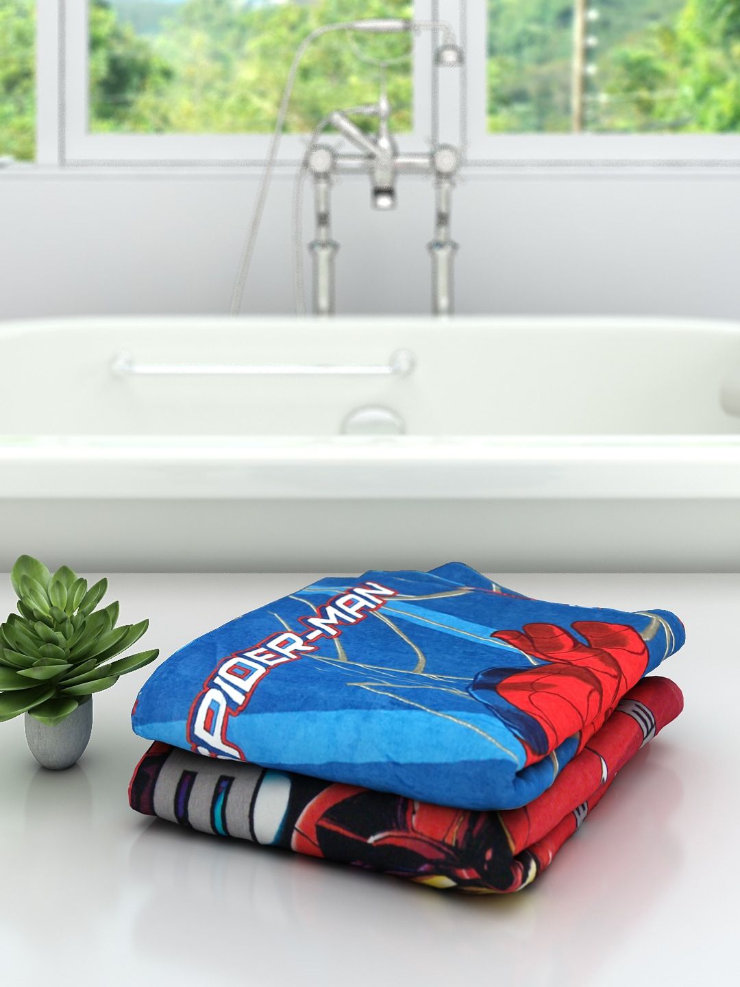 Marvel Pure Cotton 350GSM Super Soft 2PCs Kids Regular Bath Towel-24x47In