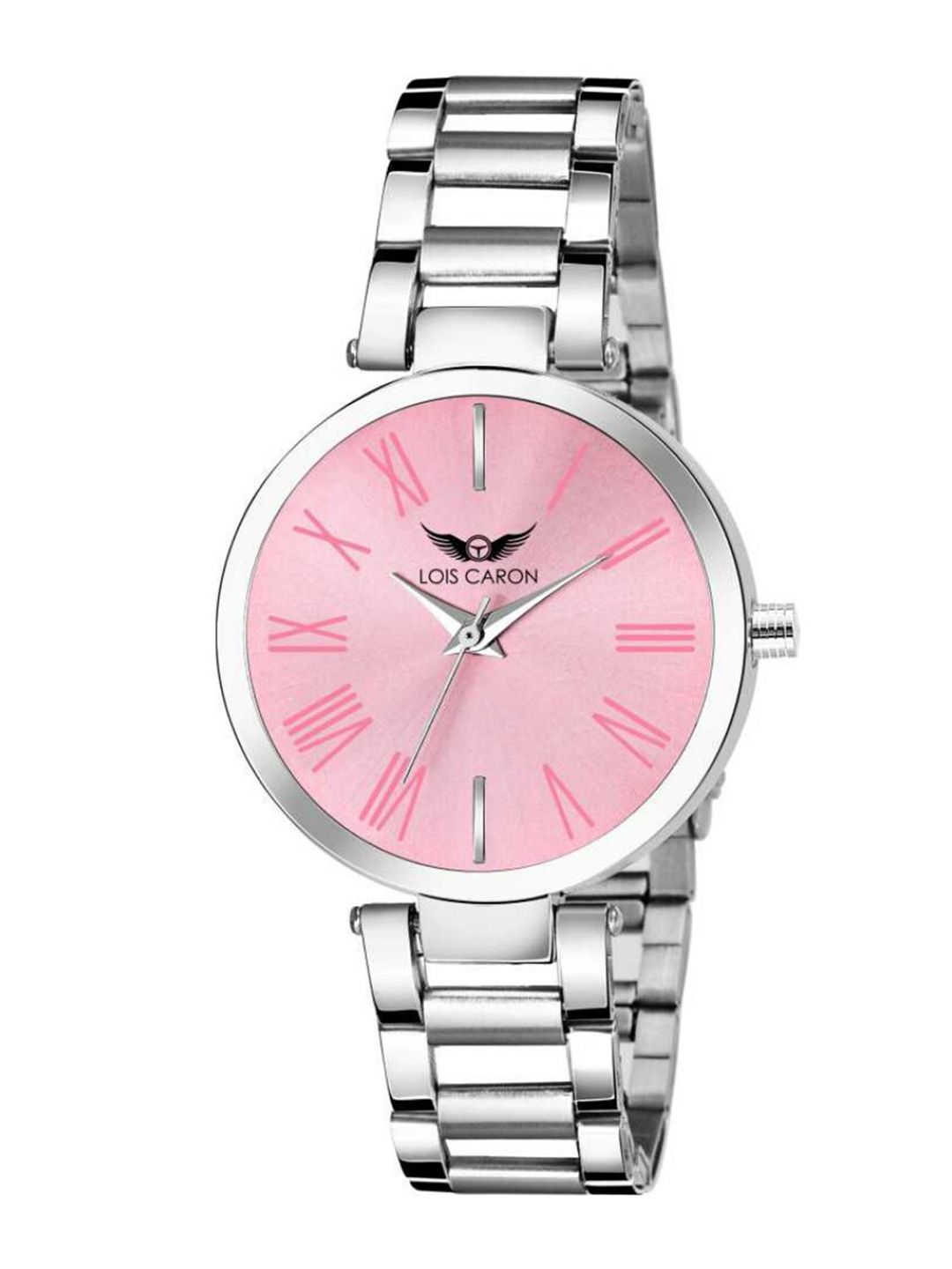 LOIS CARON Women Pink & Silver-Toned Analogue Watch MLC-4674