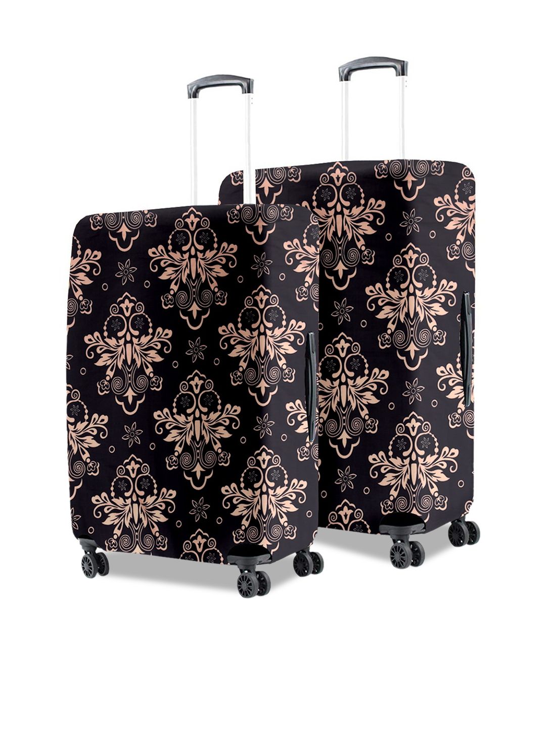 Buy Cortina Set Of 2 Black & Brown Printed Protective Medium & Small Luggage Covers -  - Accessories for Unisex