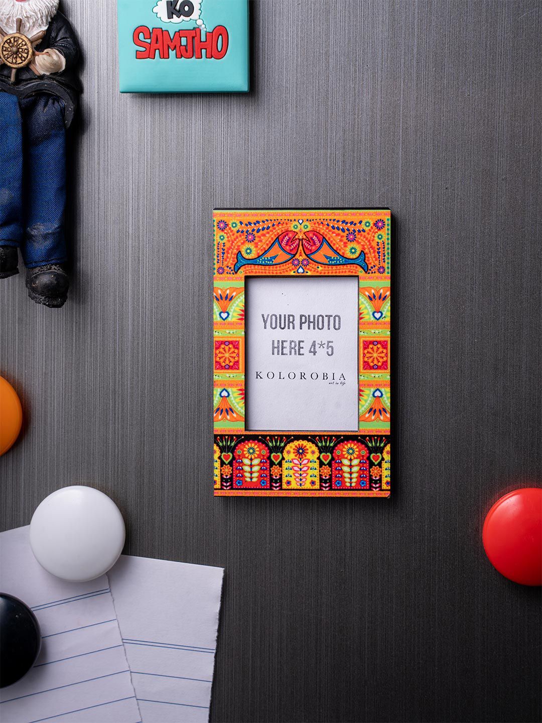 KOLOROBIA Orange & Blue Turkish Photoframe Magnet