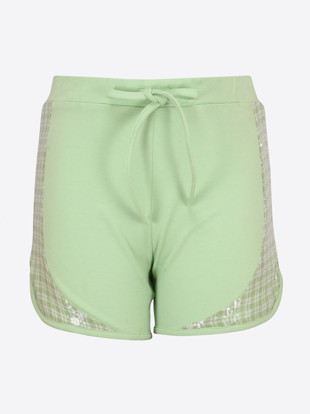 CUTECUMBER Girls Green Mid-Rise Sports Shorts