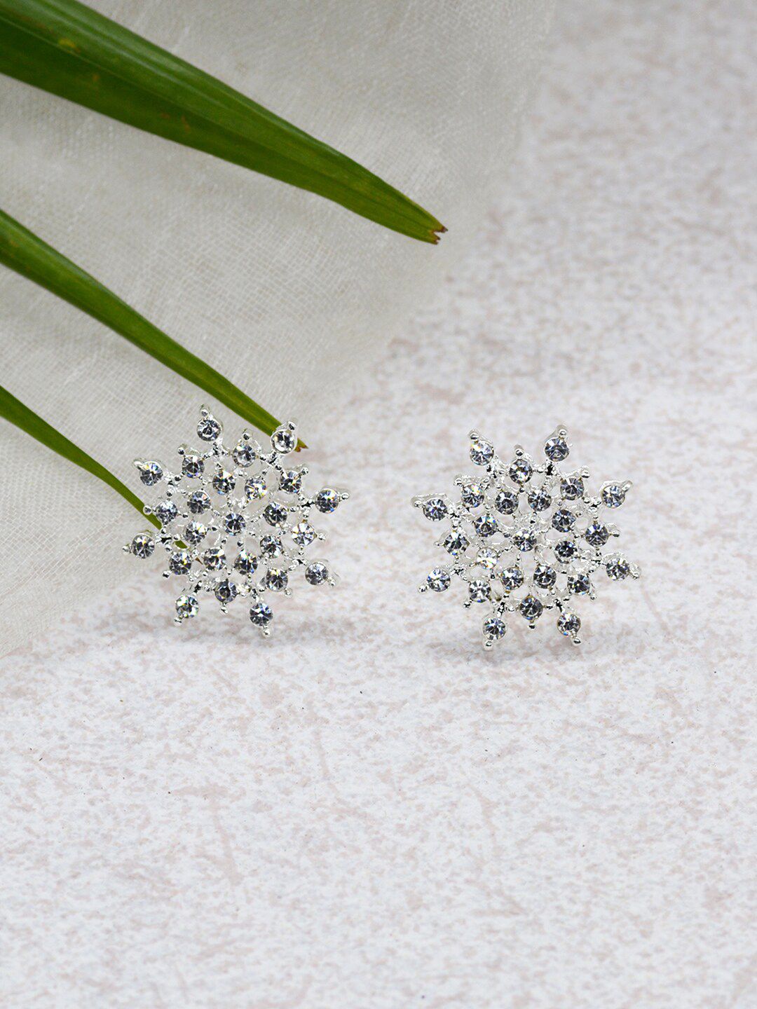 JOKER & WITCH Silver-Toned Classic Studs Earrings