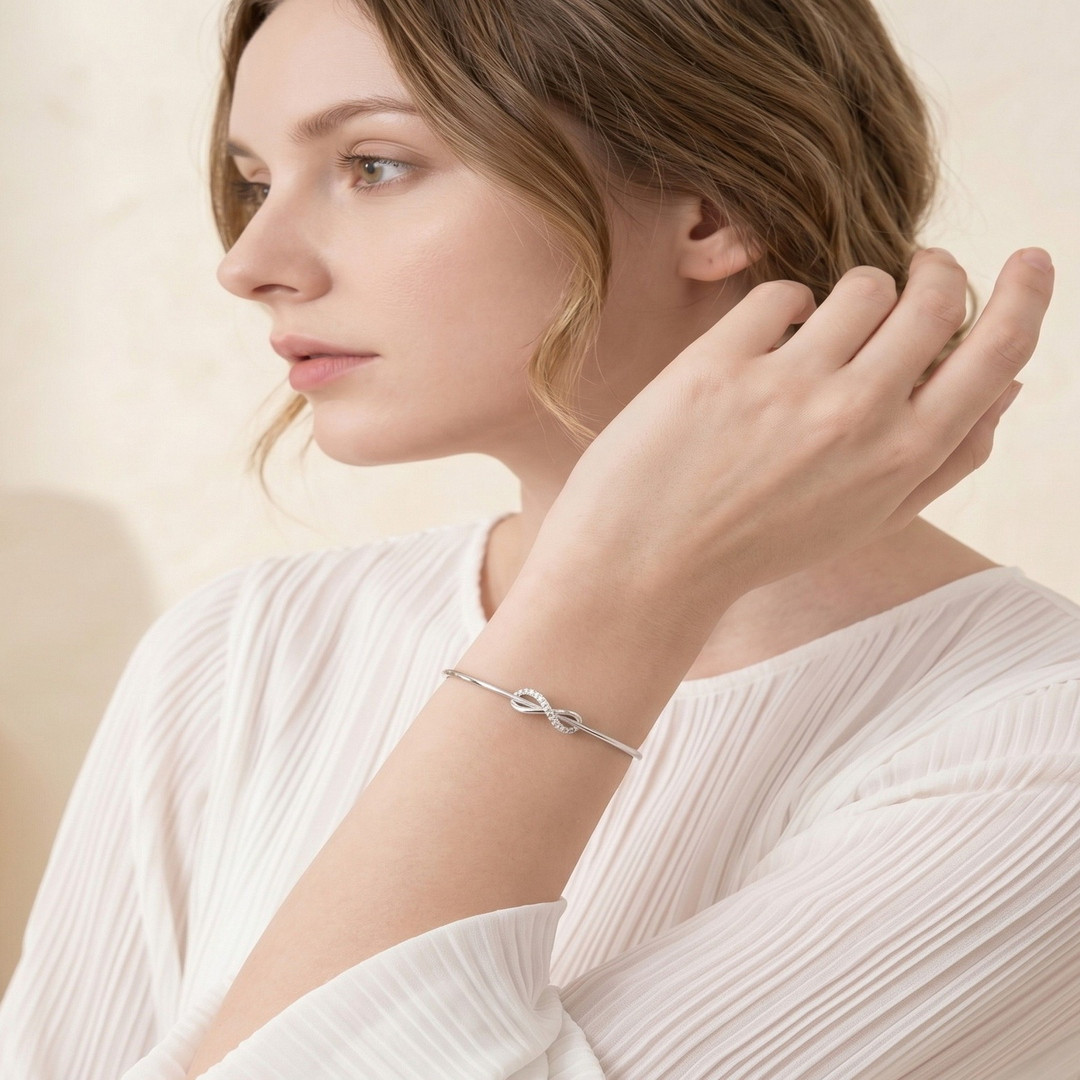 92Five Jewels Sterling Silver Zircon Bangle Bracelet