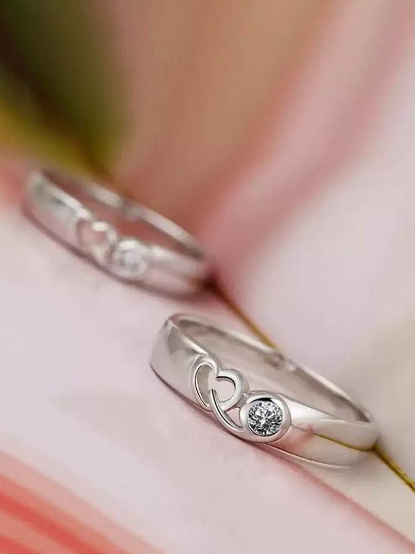 Ringzinnie Set Of 2 American Diamond Studded Finger Rings