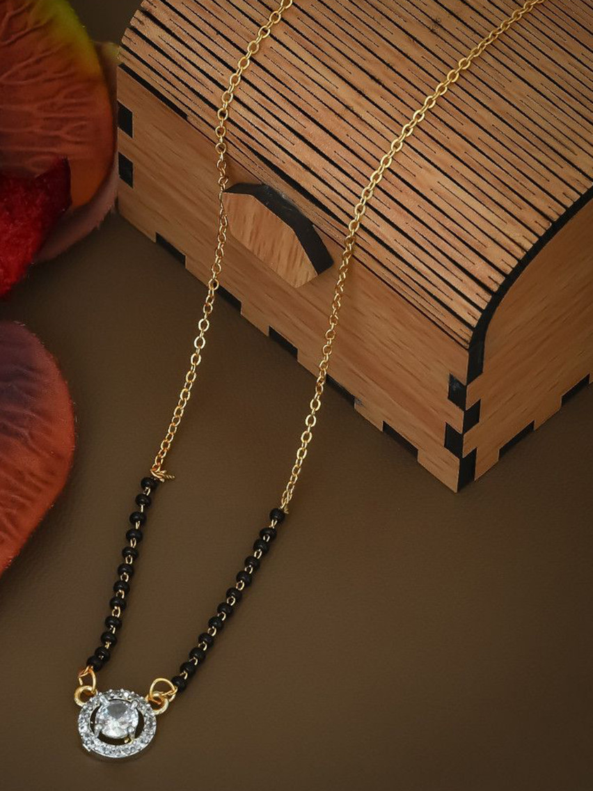 Bhumi Gold-Plated Artificial Stones and Beads Mangalsutra