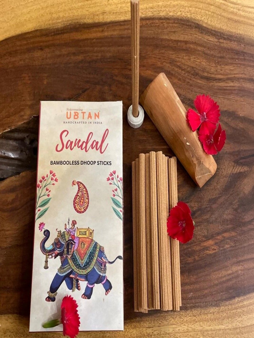Rejuvenating UBTAN Brown Sandalwood Bambooless Dhoop Sticks -20 Sticks