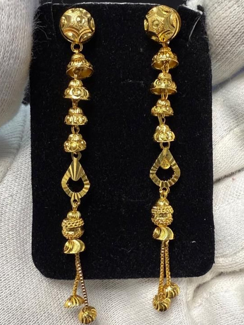 Anshenterpris Gold-Plated Classic Shaped Drop Earrings