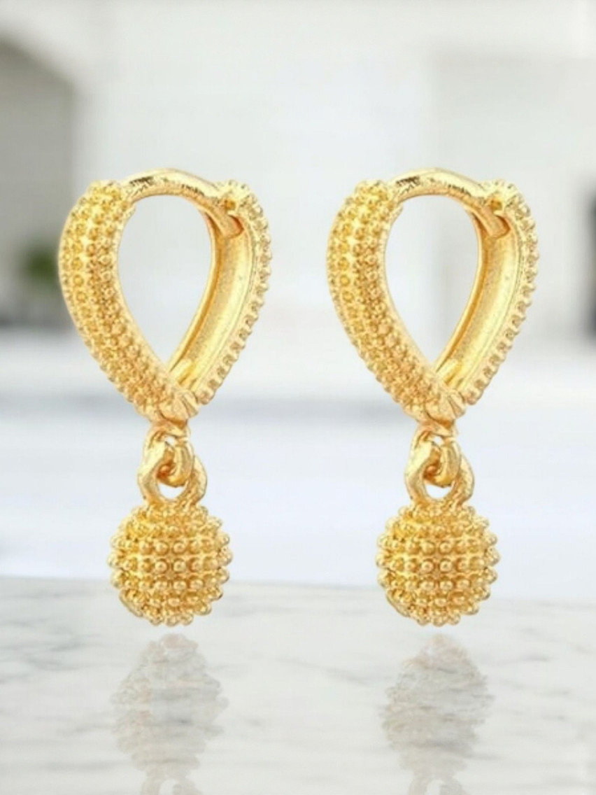 SHREE KRISHNA SHOPPING Brass Gold-Plated Hoop Earring