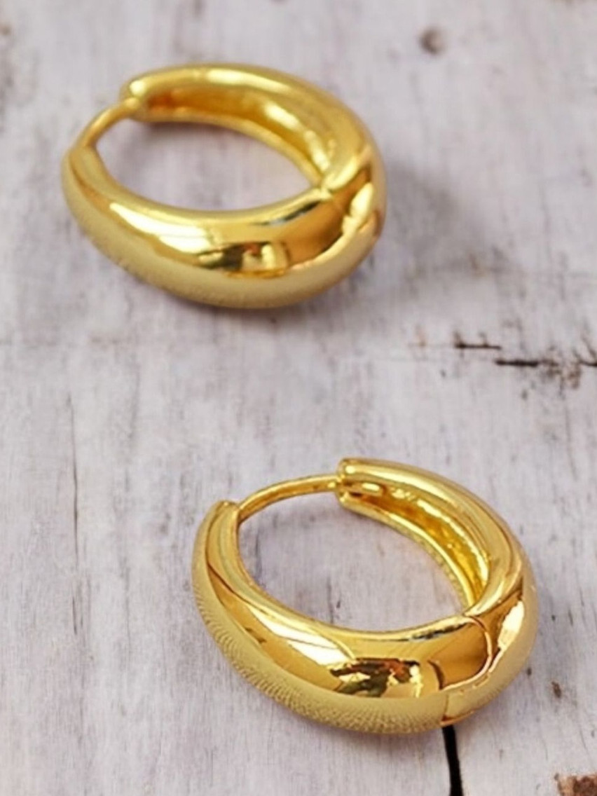 SHREE KRISHNA SHOPPING Brass Gold-Plated Hoop Earring