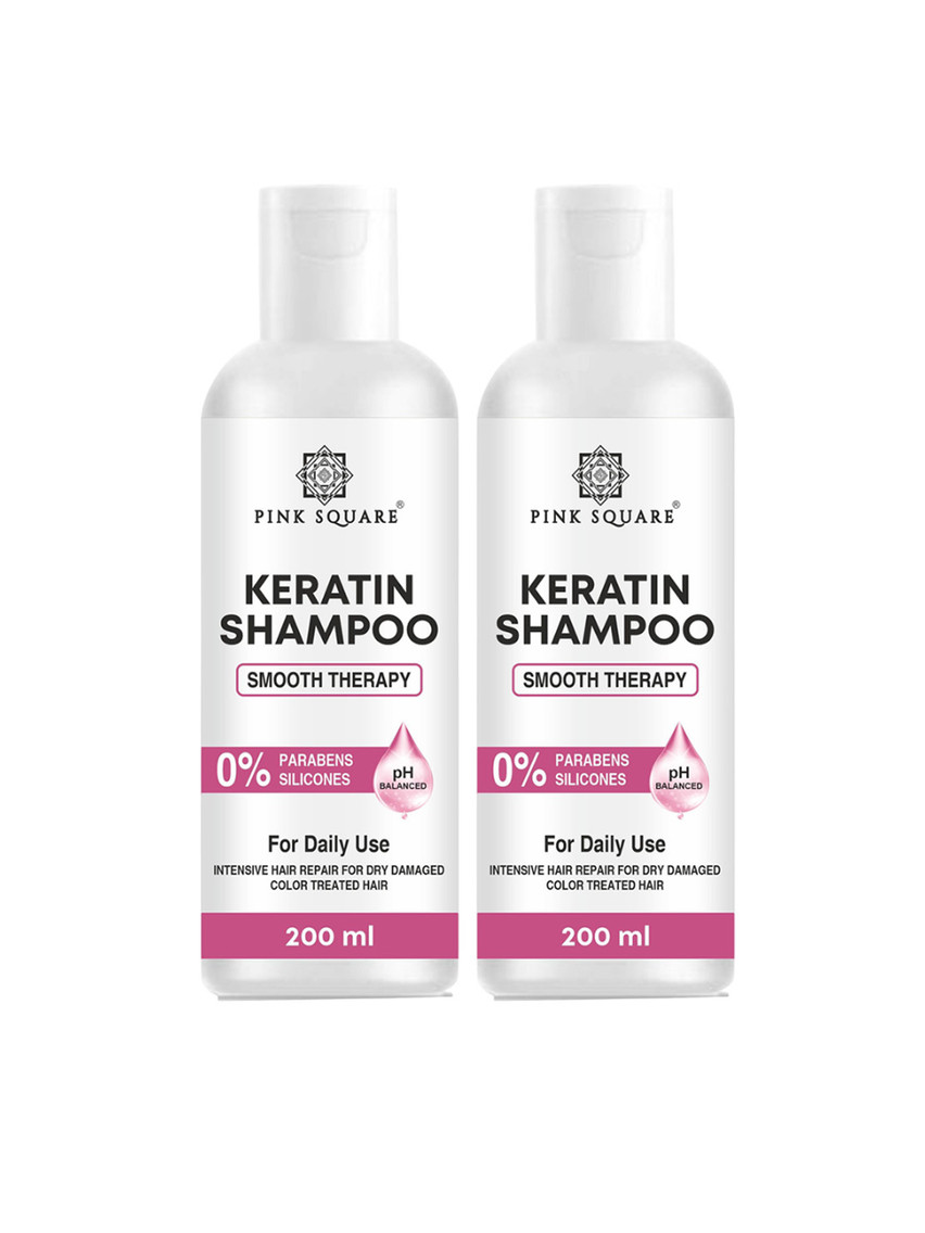 Pink Square Set Of 2 Keratin Shampoo For Healthy Hair - 200 ml Each