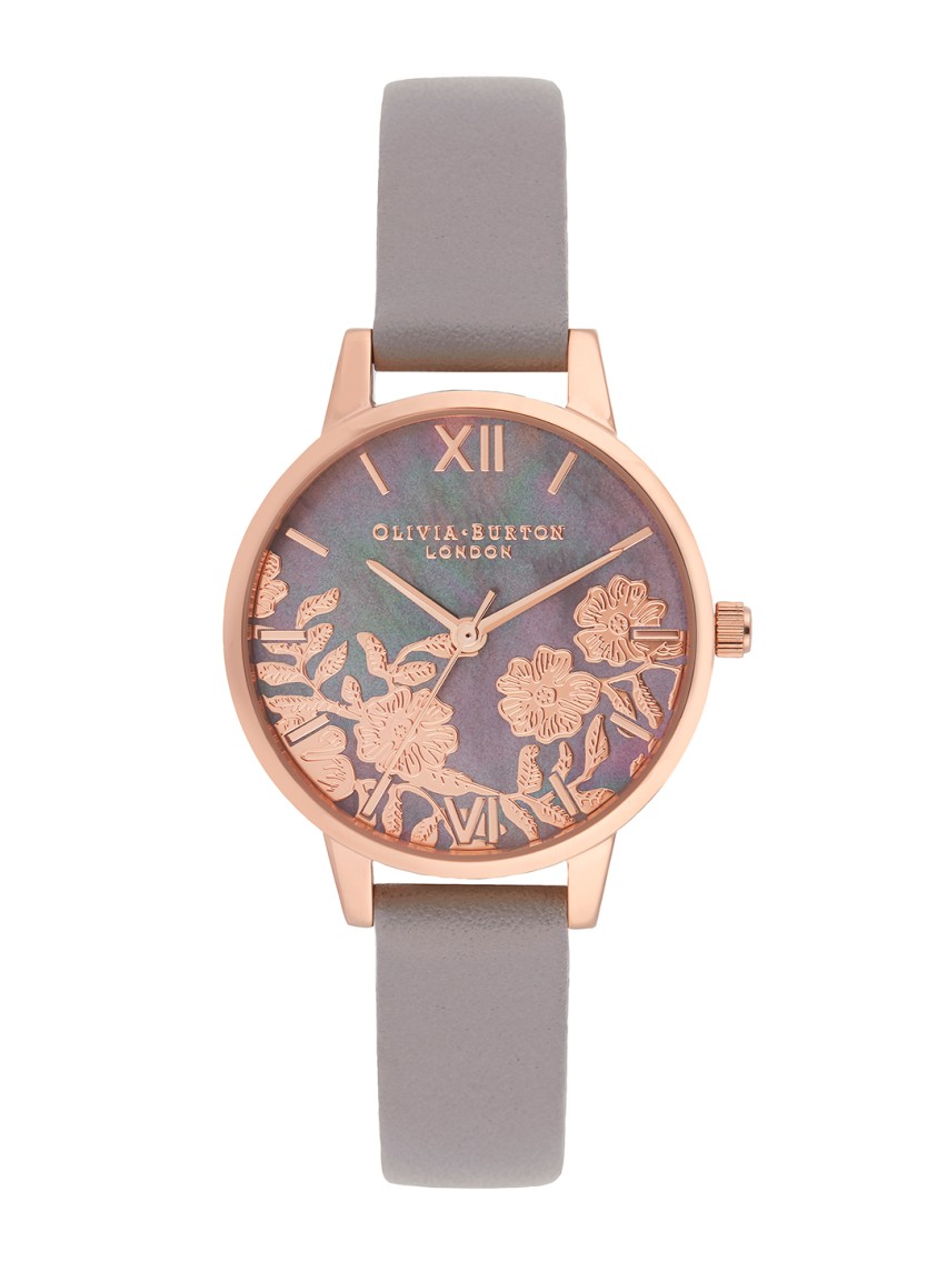Women Grey Analogue Leather Watch OB16MV92W