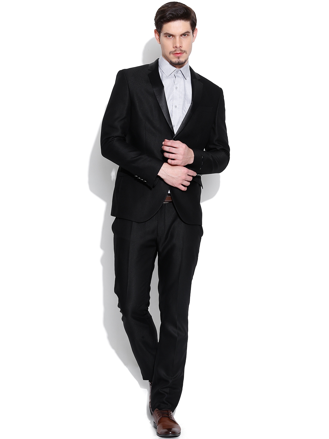 Buy Blackberrys Black Slim Fit Single Breasted Partywear Suit Suits for Men 1001078 Myntra