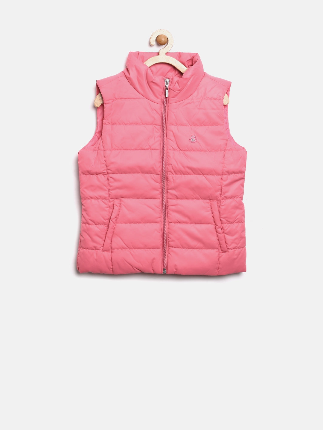Buy United Colors of Benetton Girls Pink Sleeveless Jacket Jackets for Girls 1001525 Myntra