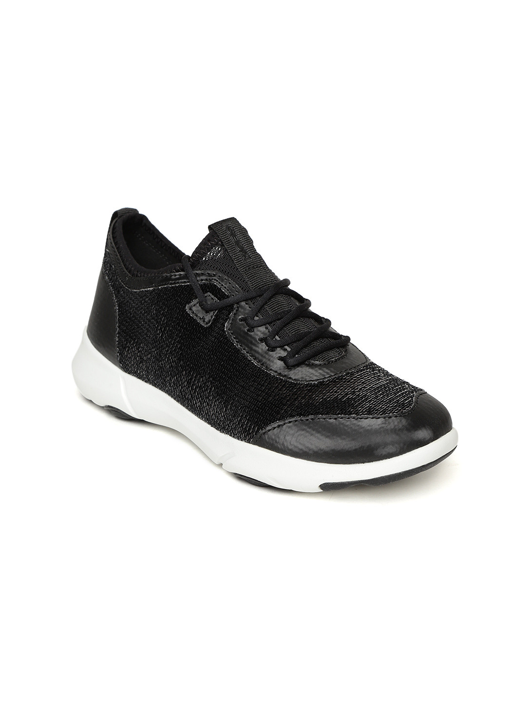 Geox Women Black Sequinned Sneakers
