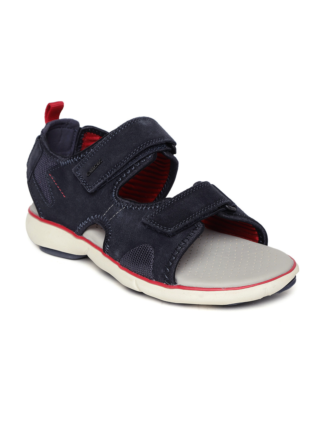 Geox Men Navy Blue Suede Leather Comfort Sandals