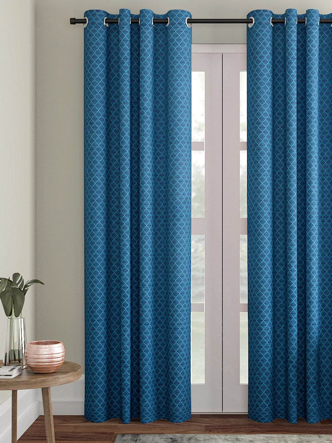 Soumya Blue Single Door Curtain