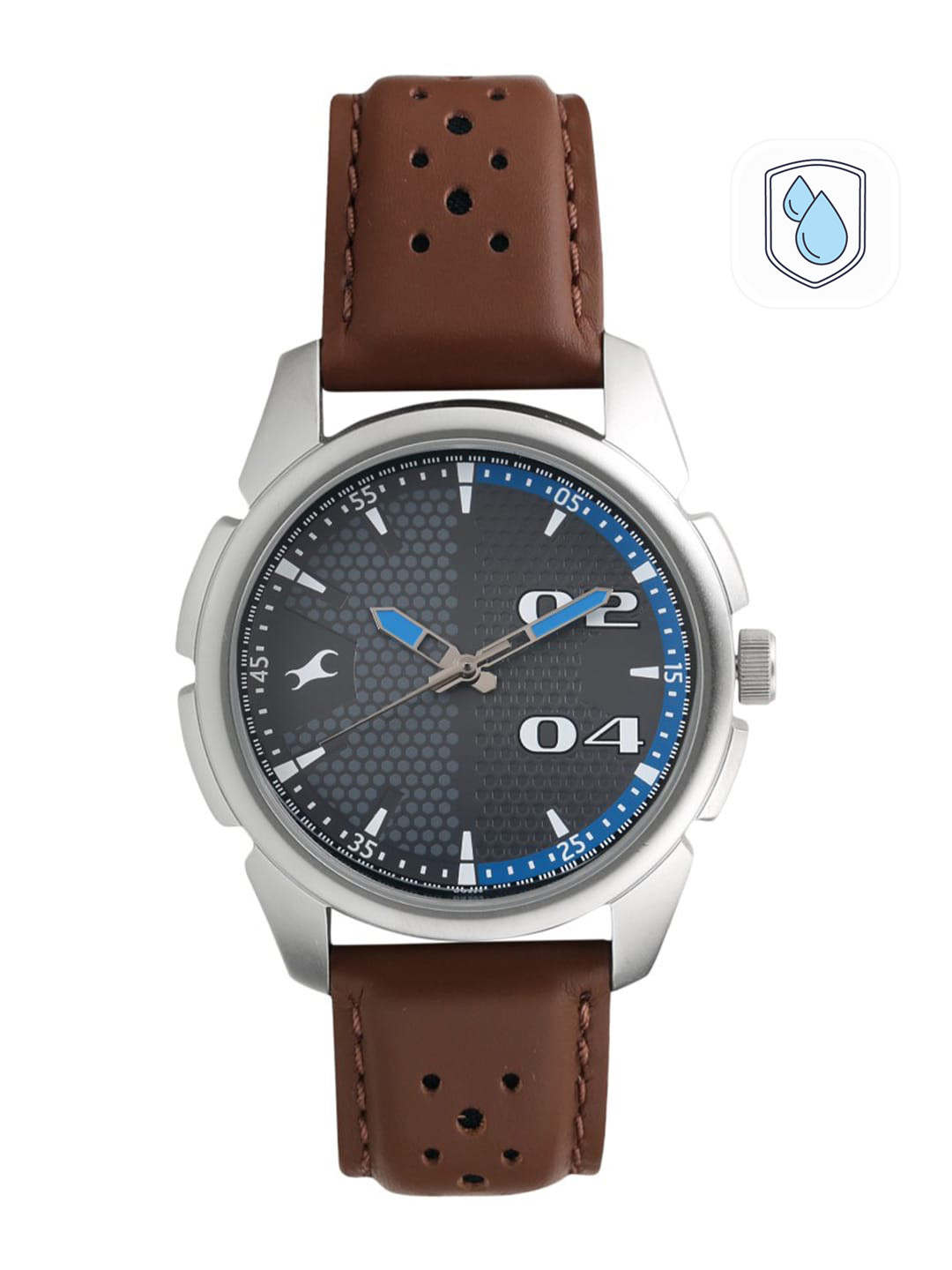 Fastrack Men Grey Textured Analogue Watch 3124SL06