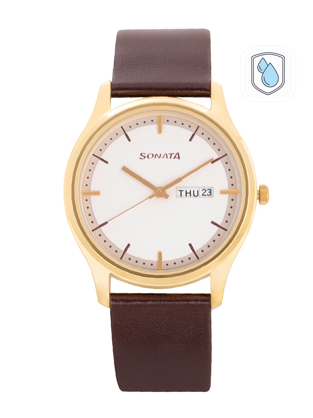 Sonata Essentials Men Off White Analogue watch 77082YL03