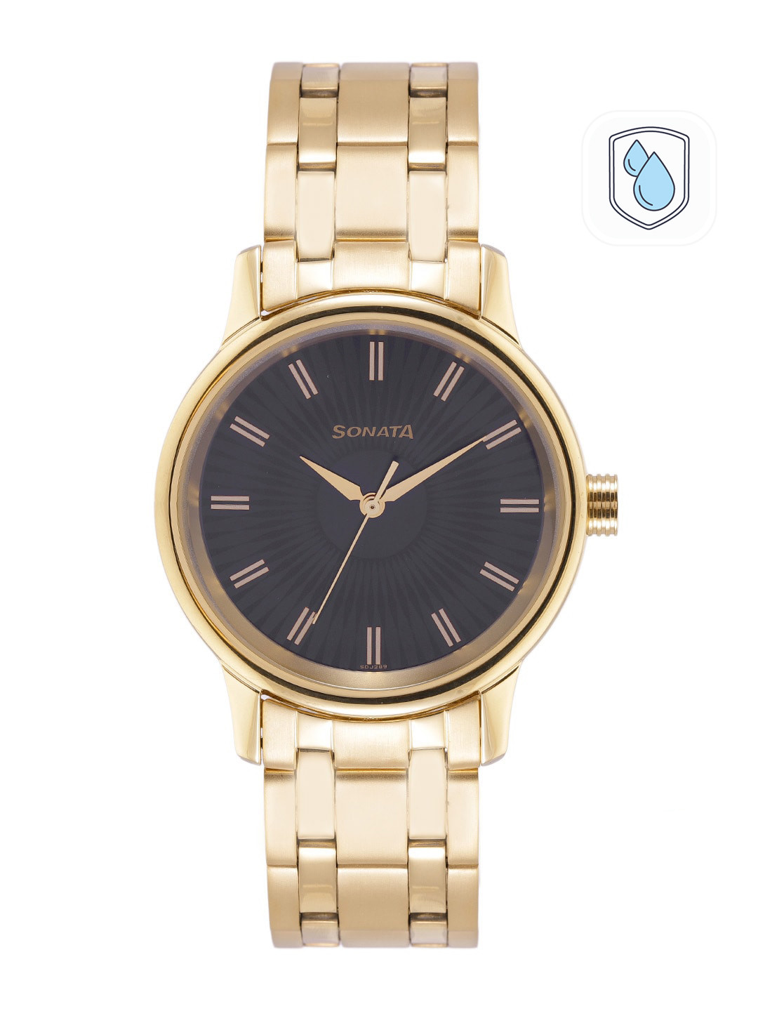 Sonata Men Black Bracelet Style Straps Analogue Watch 7134YM02