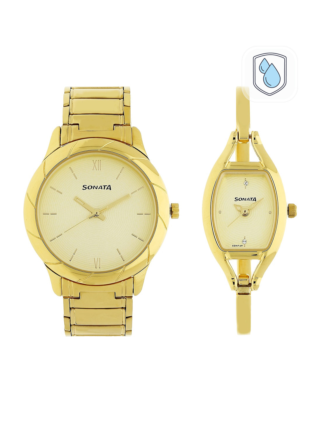 Sonata Pair 2018 Unisex Beige Analogue watch NL71258114YM01