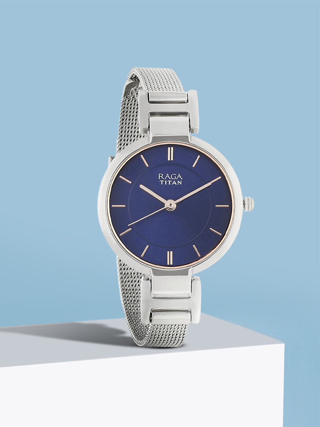 Titan Women Blue Analogue Watch 2608SM02