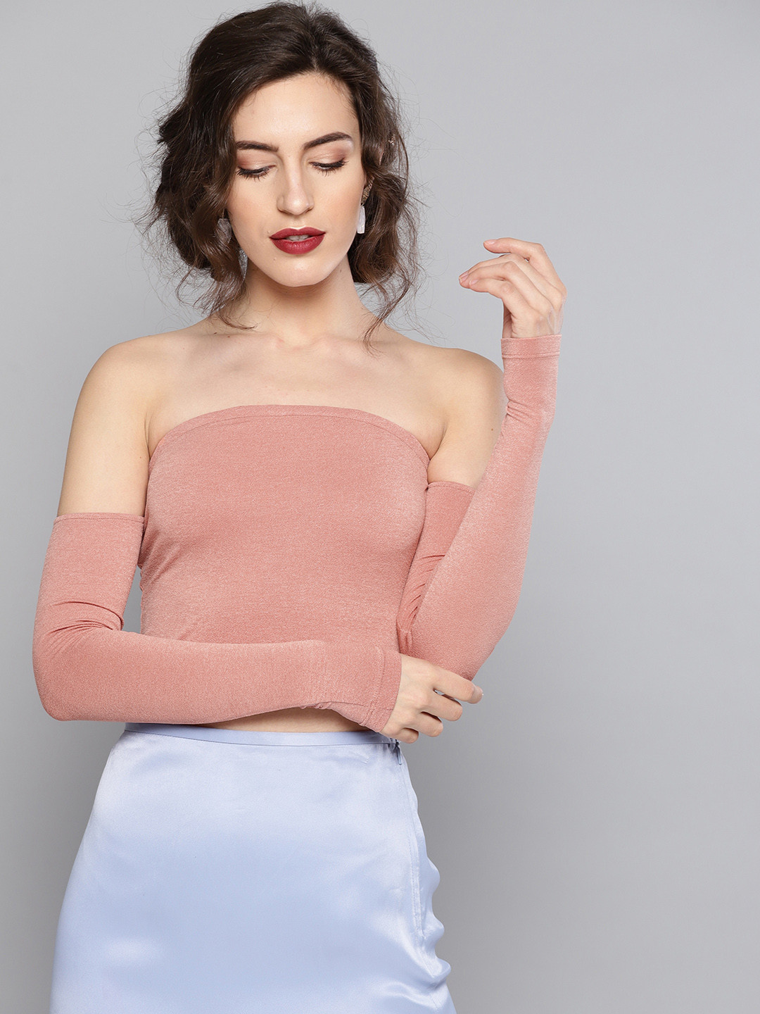 Veni Vidi Vici Women Assorted Bardot Crop Top