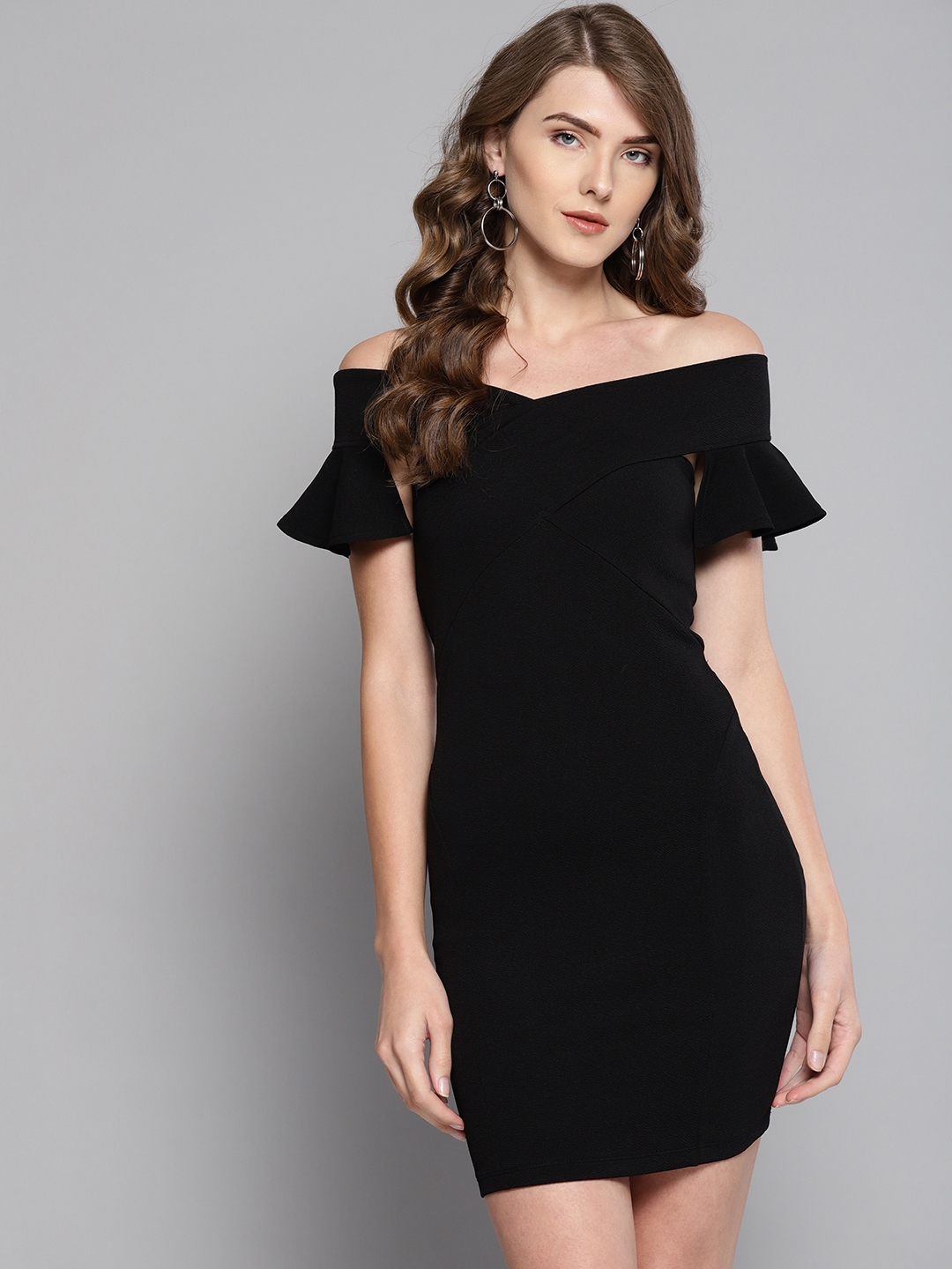 Black off one online shoulder dress