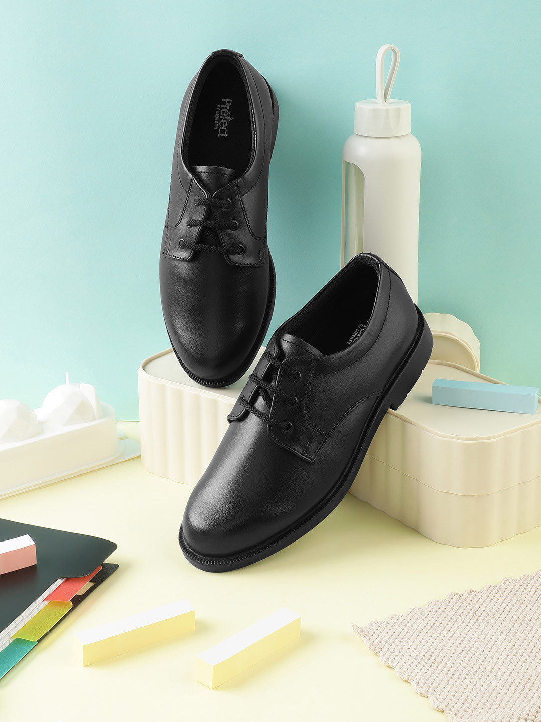 Liberty Prefect kids Black Lacing School Shoes