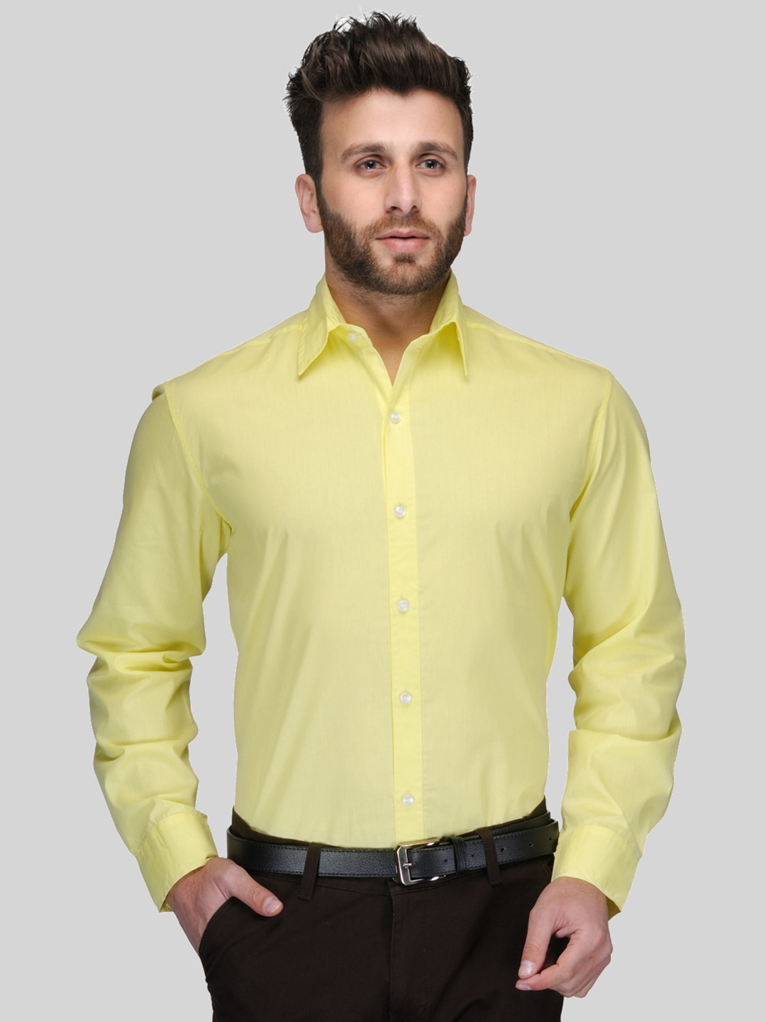 Buy Being Fab Men Yellow Regular Fit 