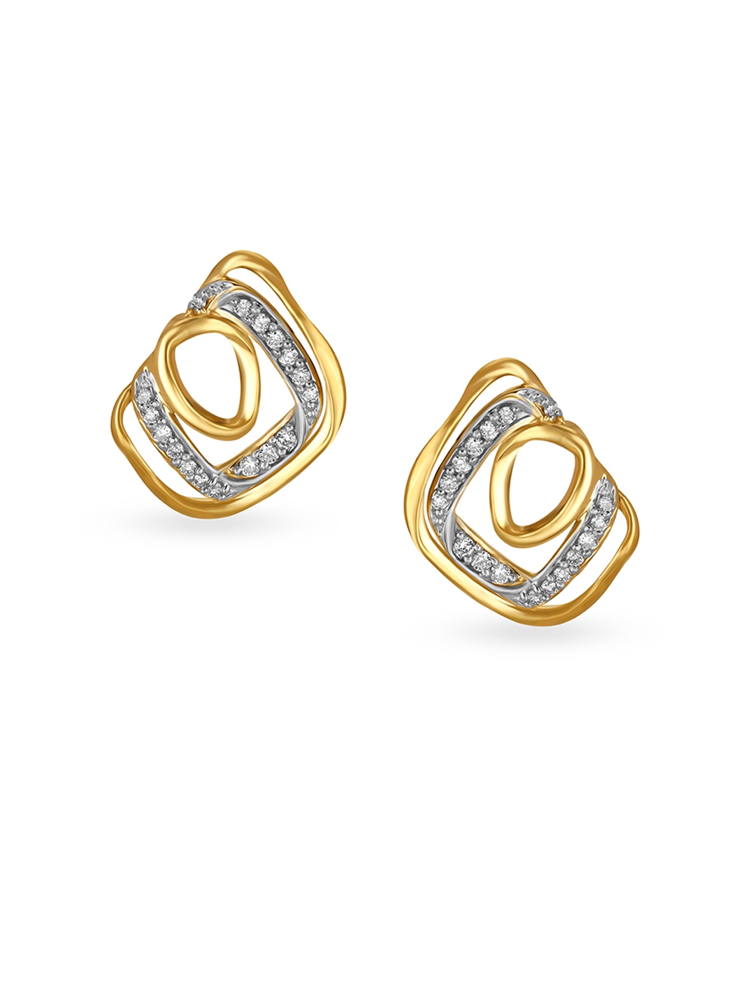 Mia by Tanishq 14KT Yellow Gold Diamond Stud Earrings