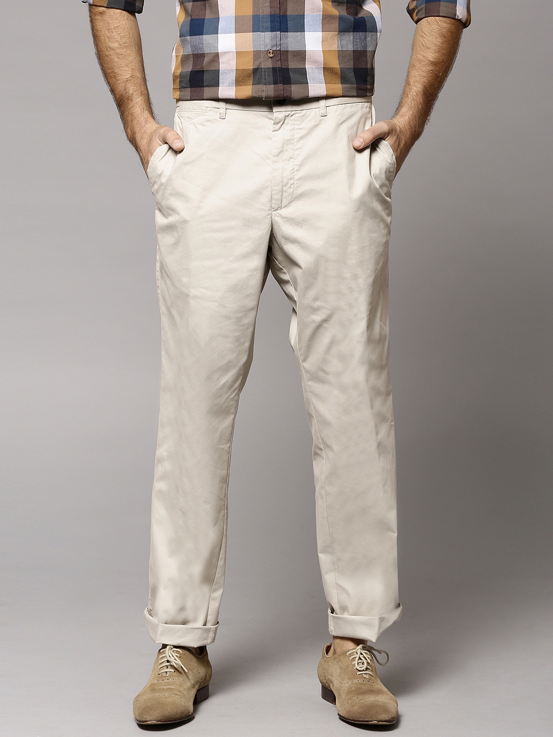 Buy Marks  Spencer Beige Super Lightweight Chino Trousers  Trousers for  Men 1008275  Myntra