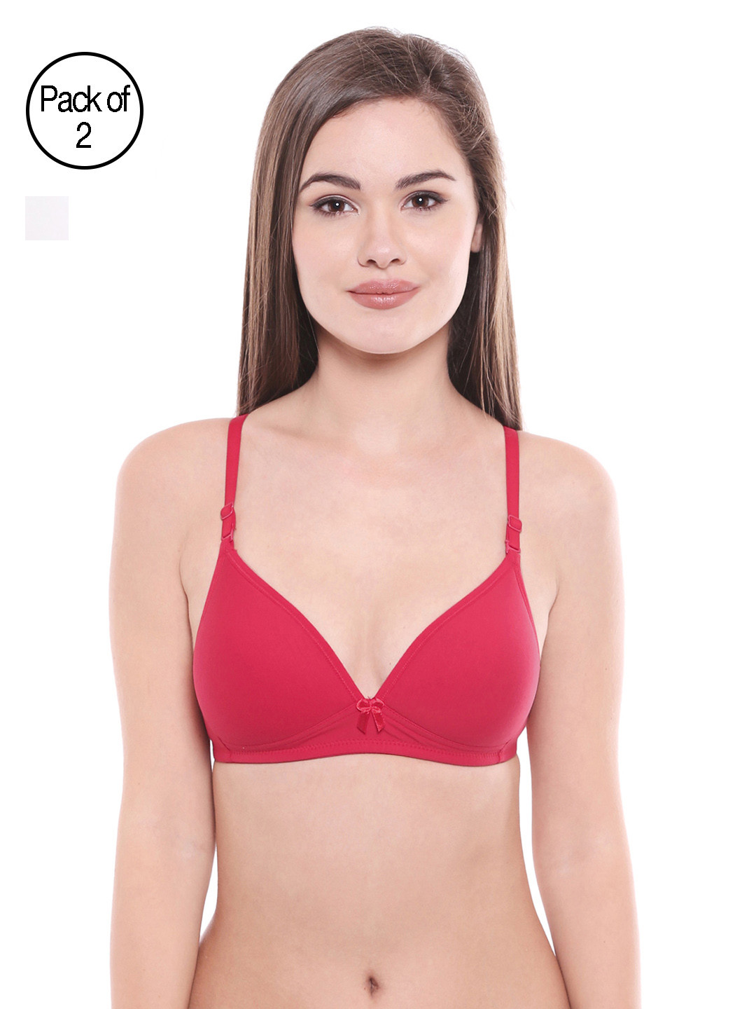 Bodycare Women Pack of 2 Assorted Lightly Padded T-shirt Bras E6552RAW