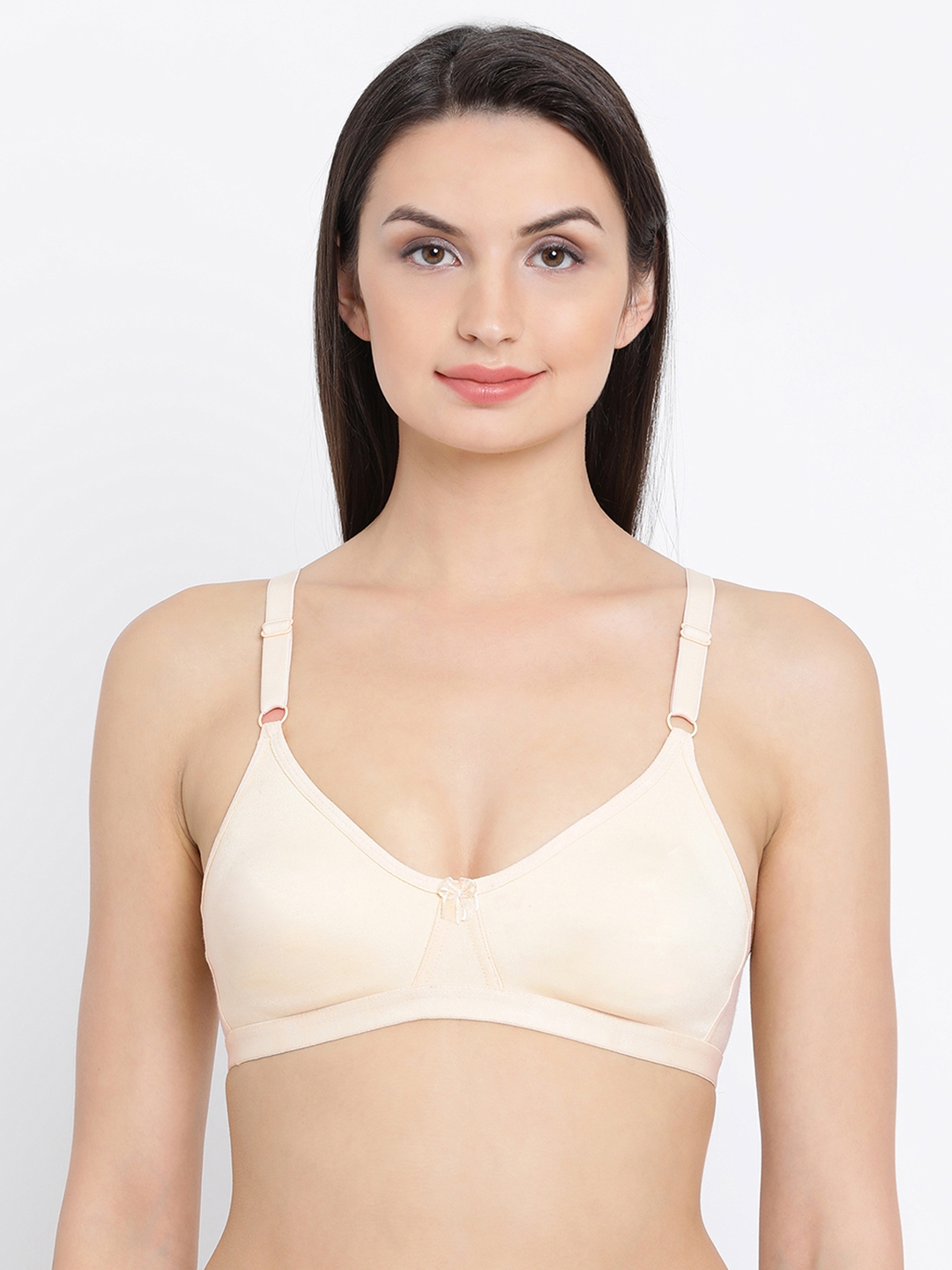Clovia Double Layered Non-Wired Full Coverage T-shirt Bra in Nude