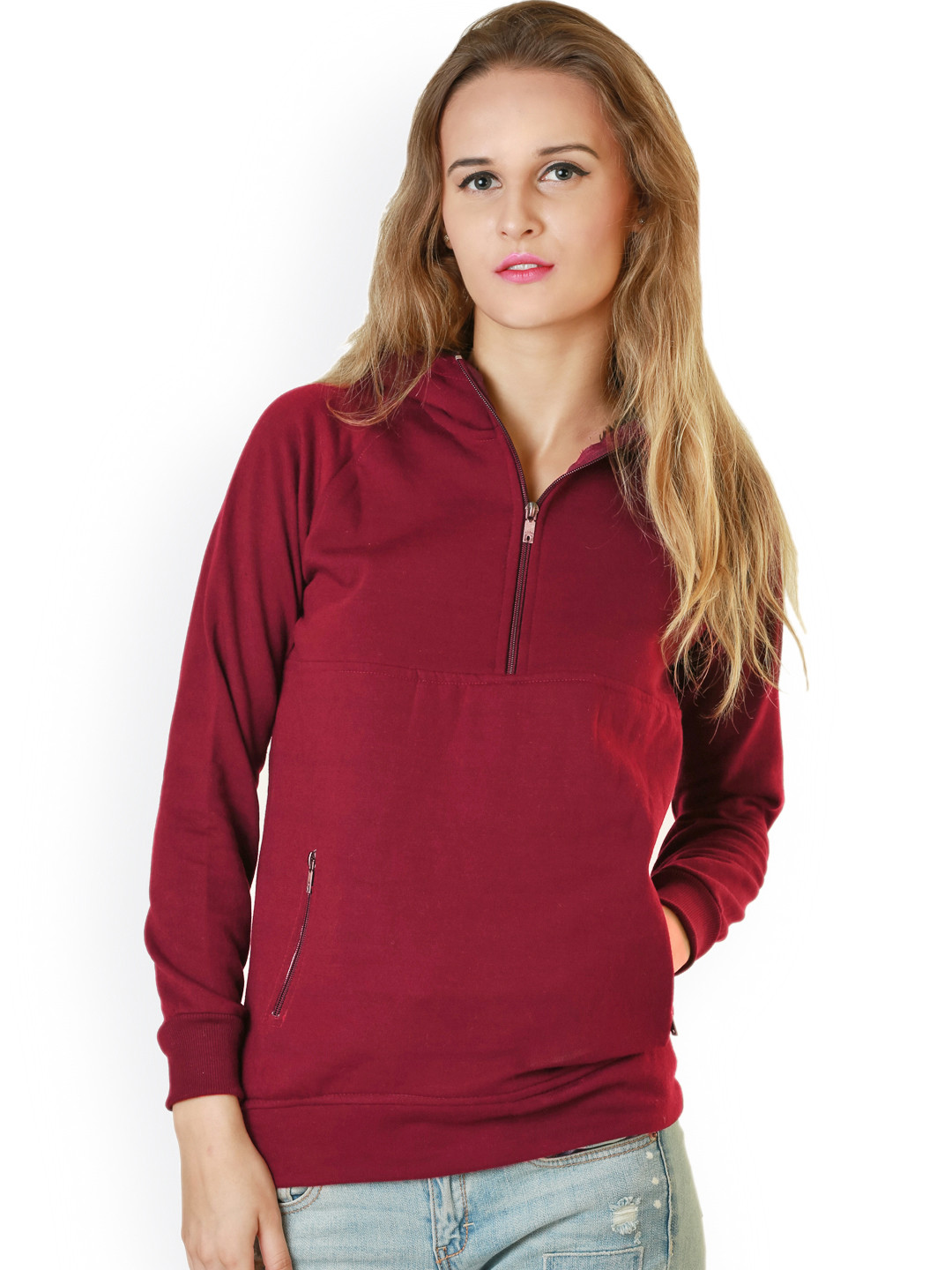 Belle Fille Maroon Hooded Sweatshirt