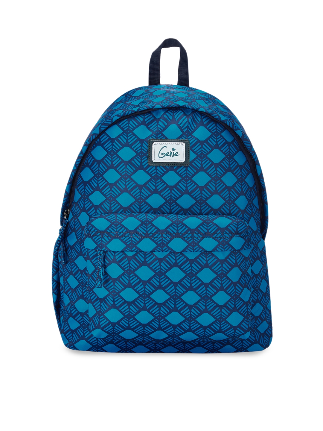 Genie Unisex Blue Geometric Print 14 inches Small Backpack