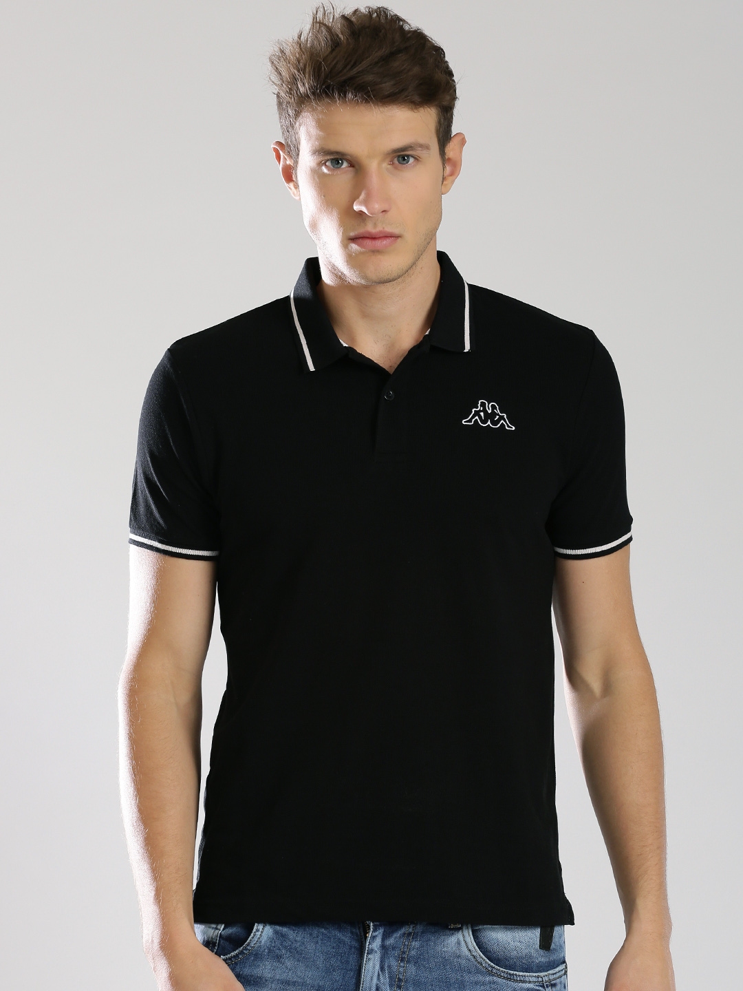Kappa Black Polo Shirt - Tshirts for Men 1011481 | Myntra