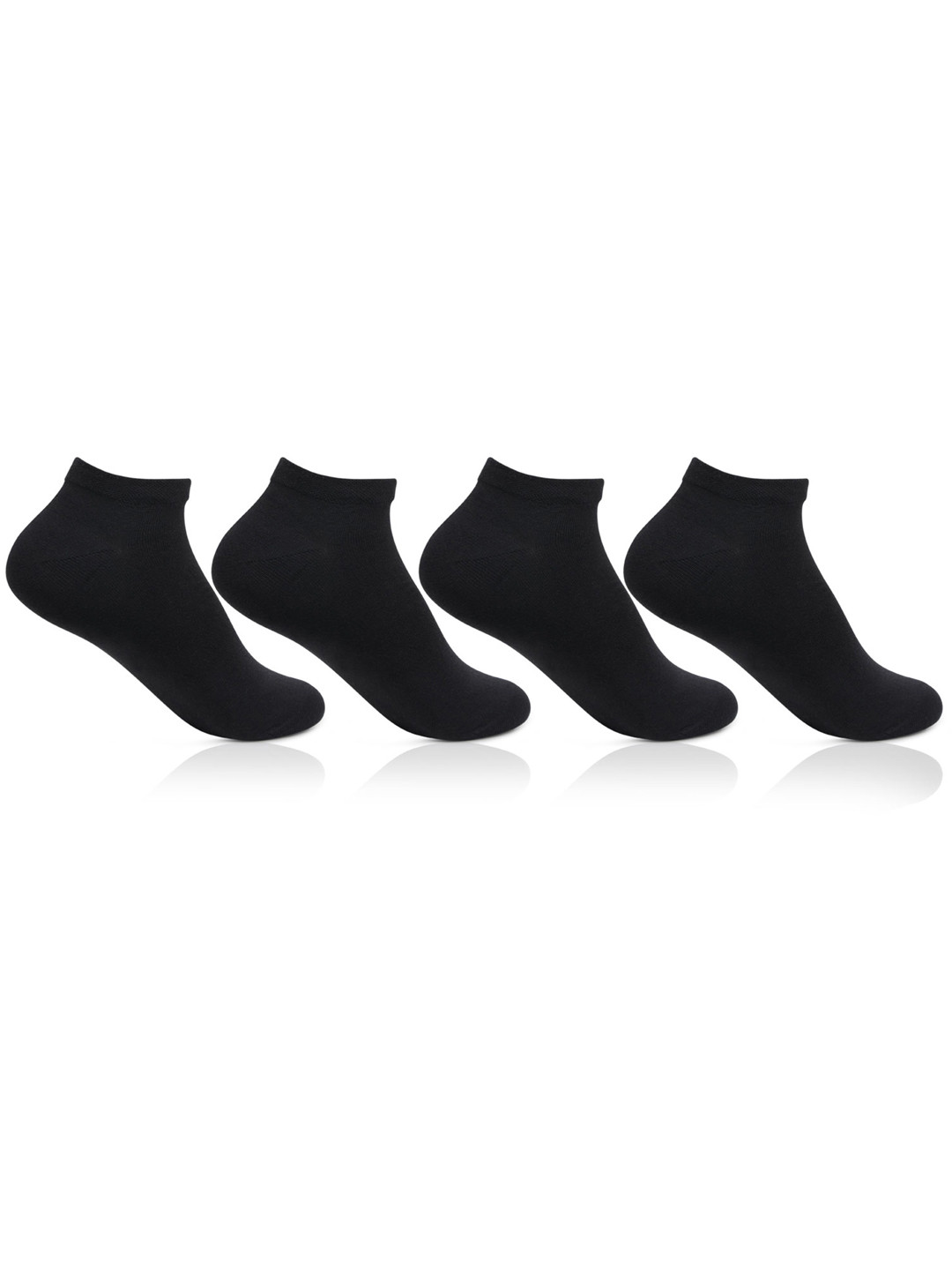 Bonjour Women Pack of 4 Black Ankle Length Socks