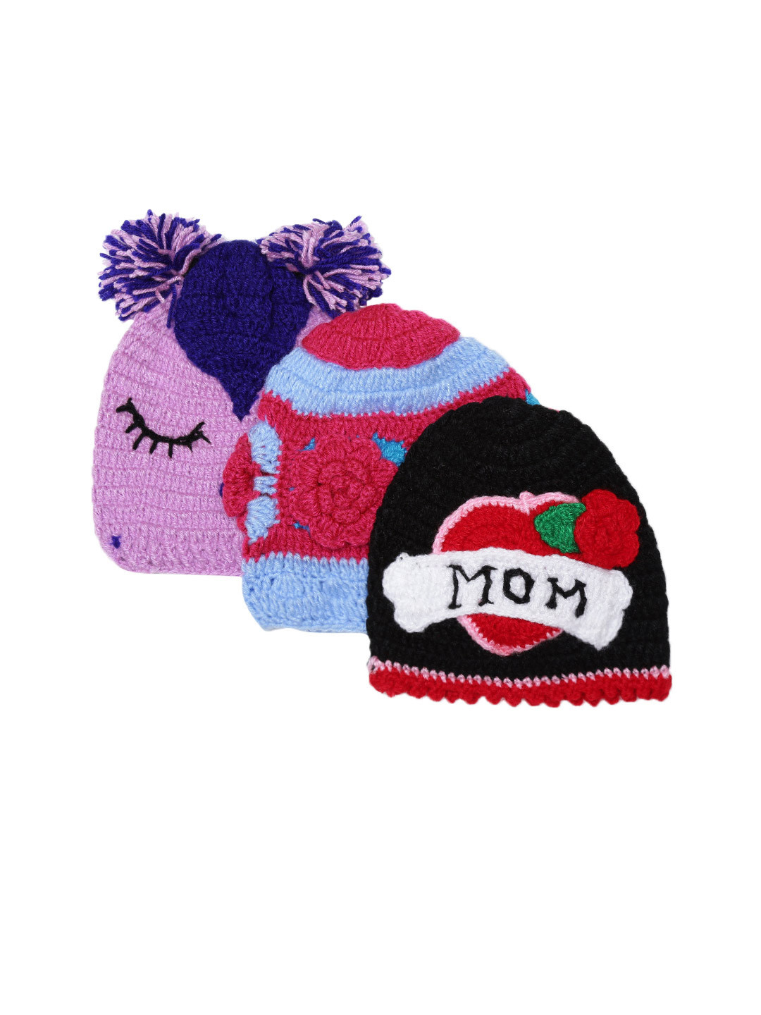 CHUTPUT Kids Set of 3 Self-Design Beanies