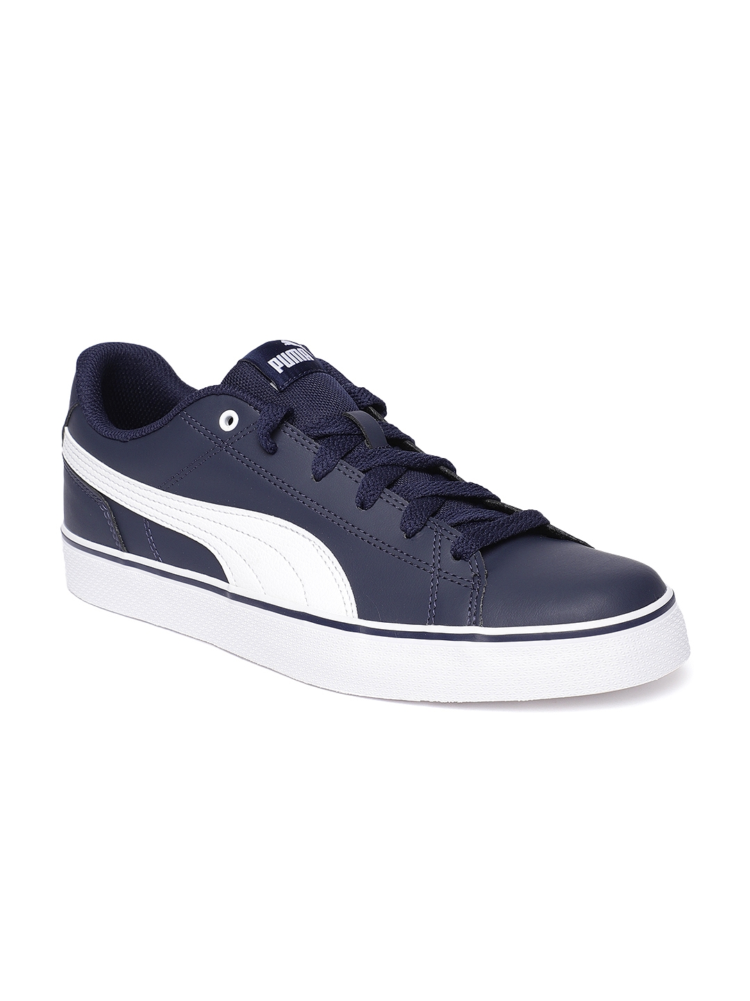 puma court point vulc navy blue sneakers