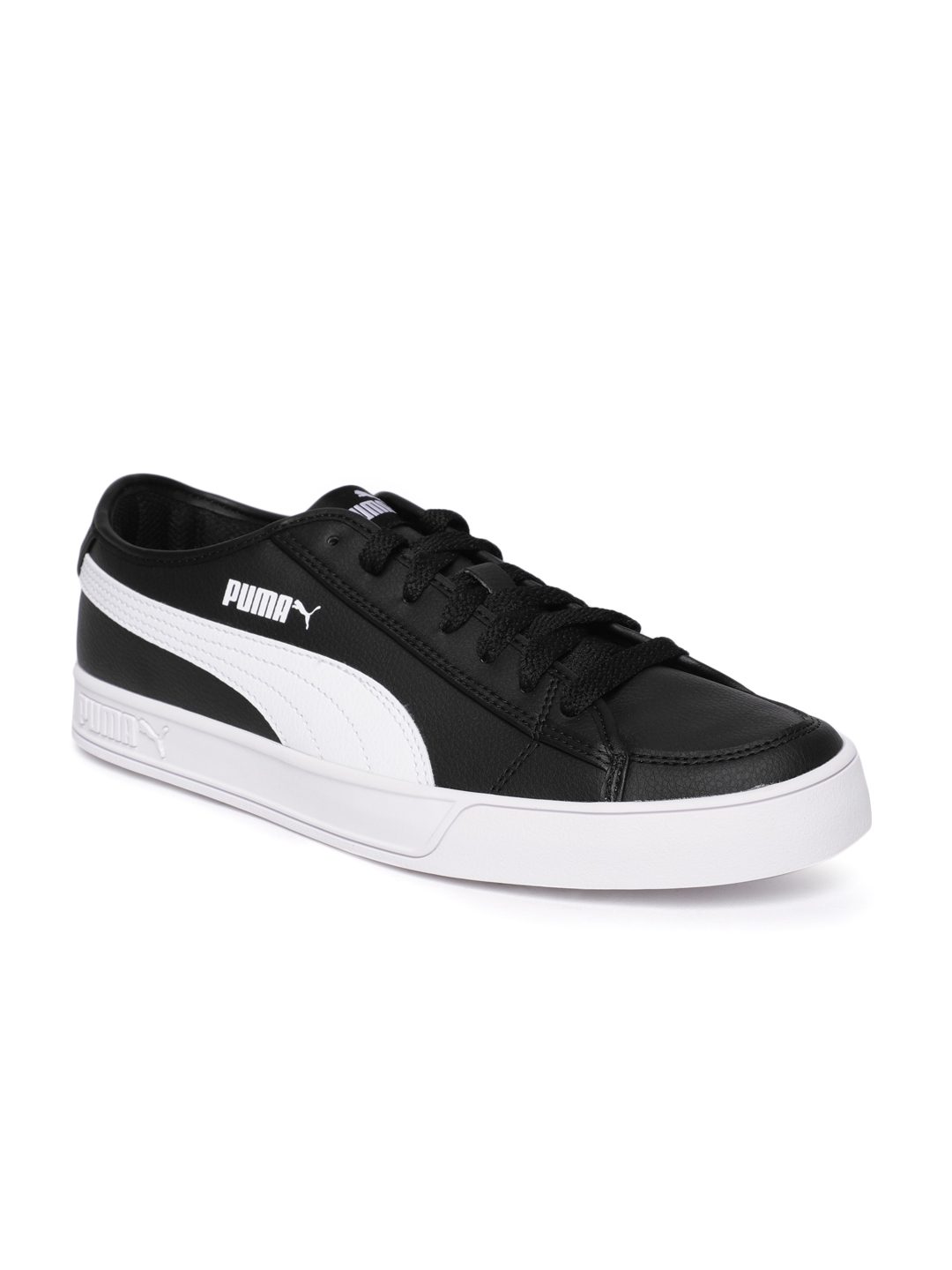puma shoes black white