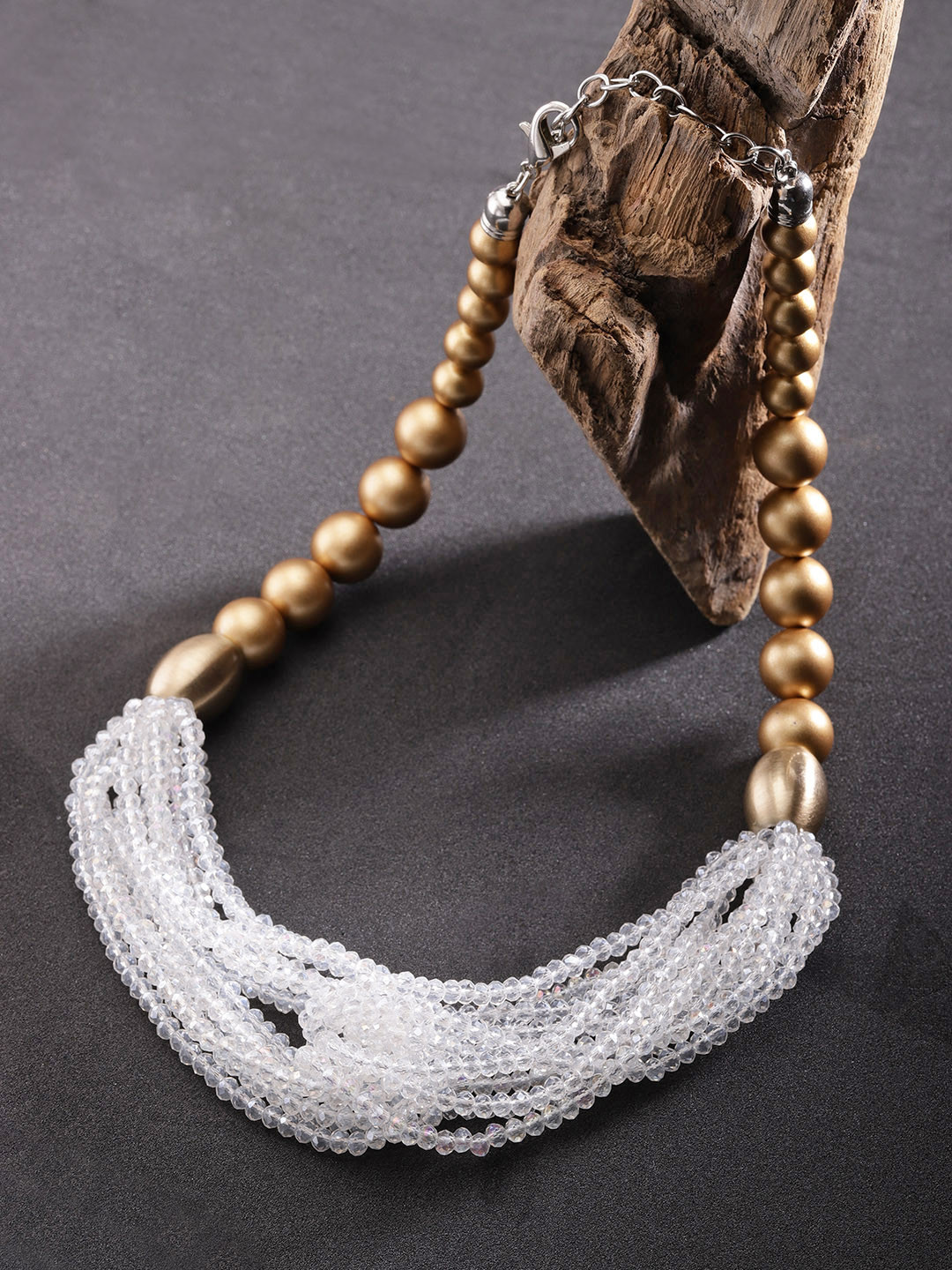 Jewels Galaxy Gold-Plated Beaded Multi-Stranded Necklace