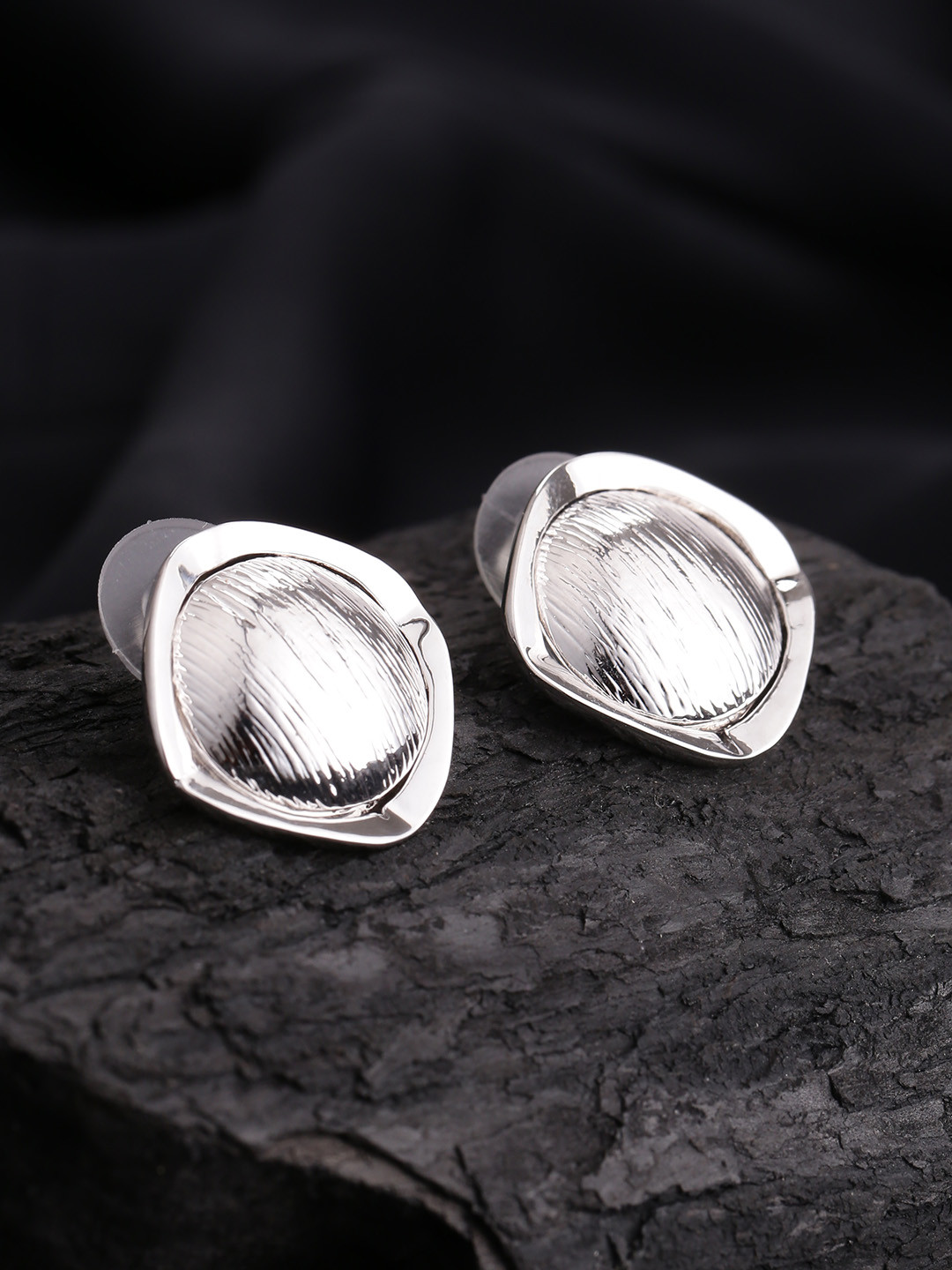 Jewels Galaxy Silver-Plated Square Studs