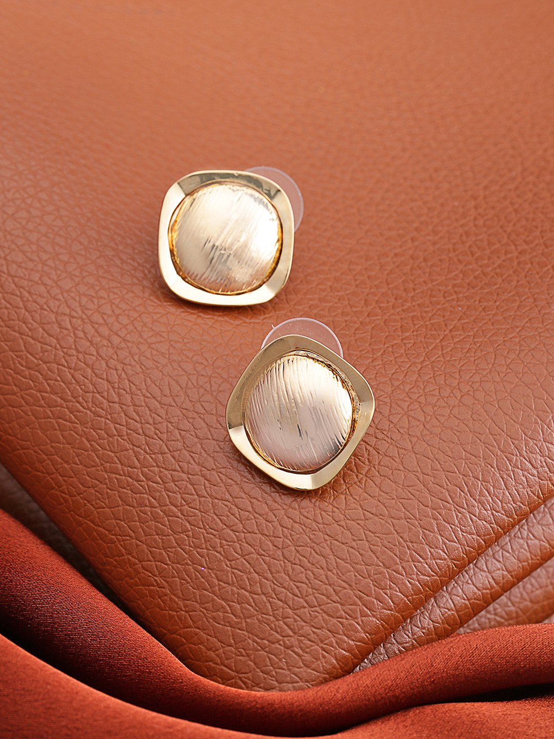 Jewels Galaxy Gold-Plated Square Studs