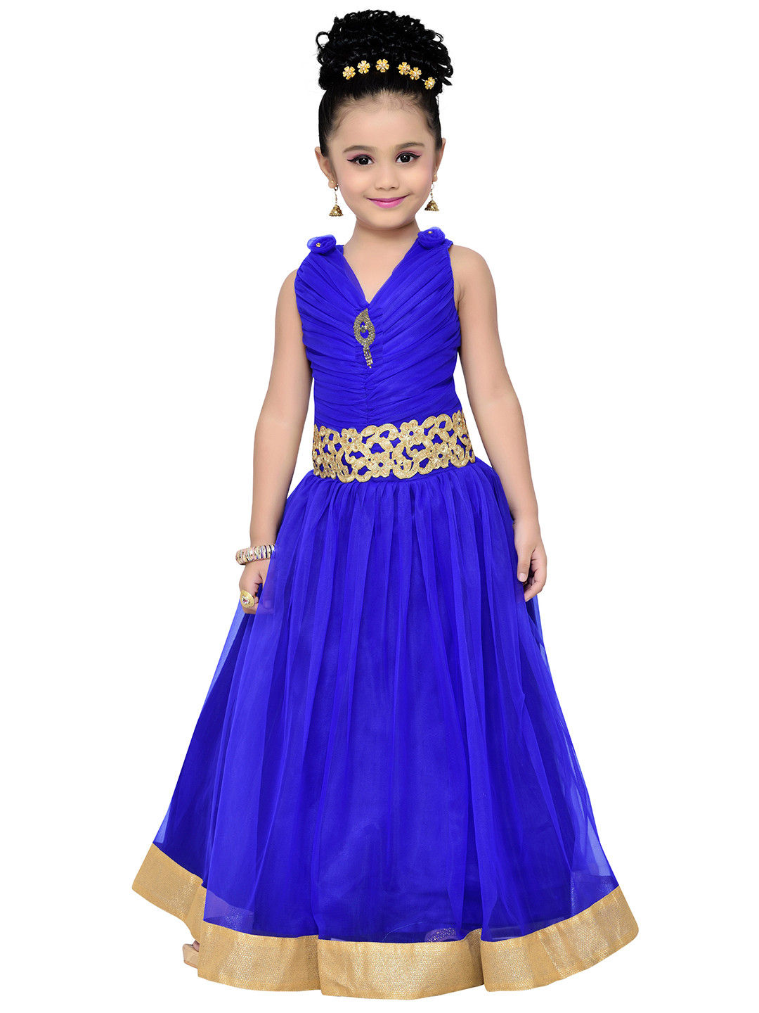 ADIVA Girls Blue Fit and Flare Dress