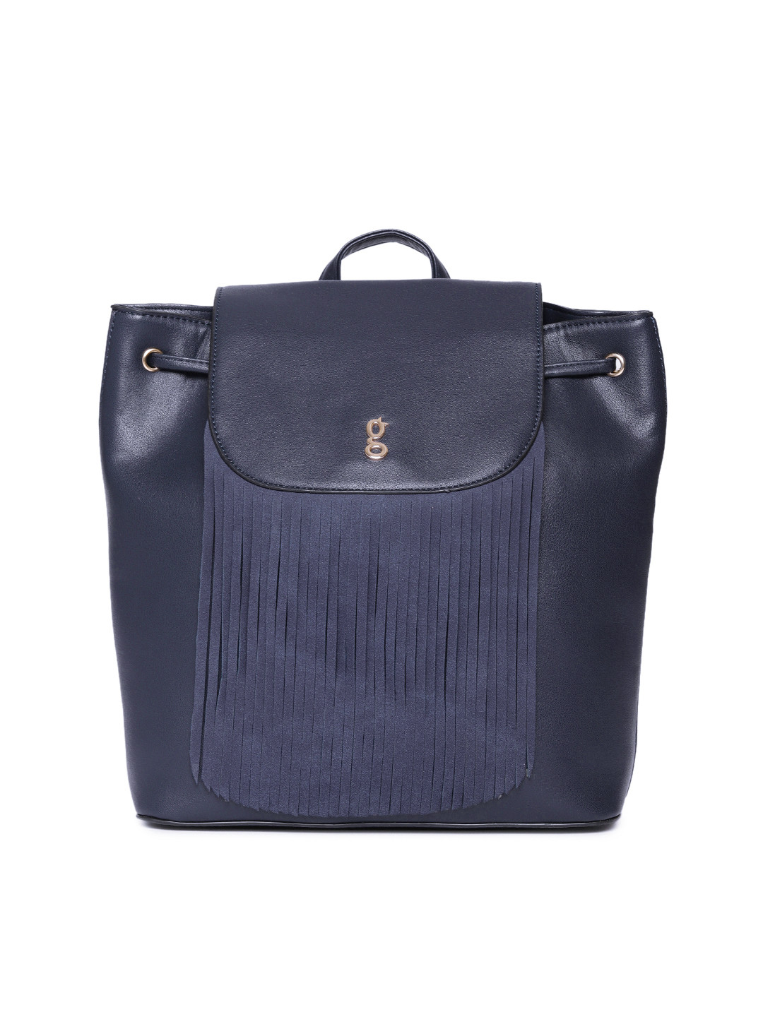 Global Desi Women Navy Blue Tassel Detail Backpack