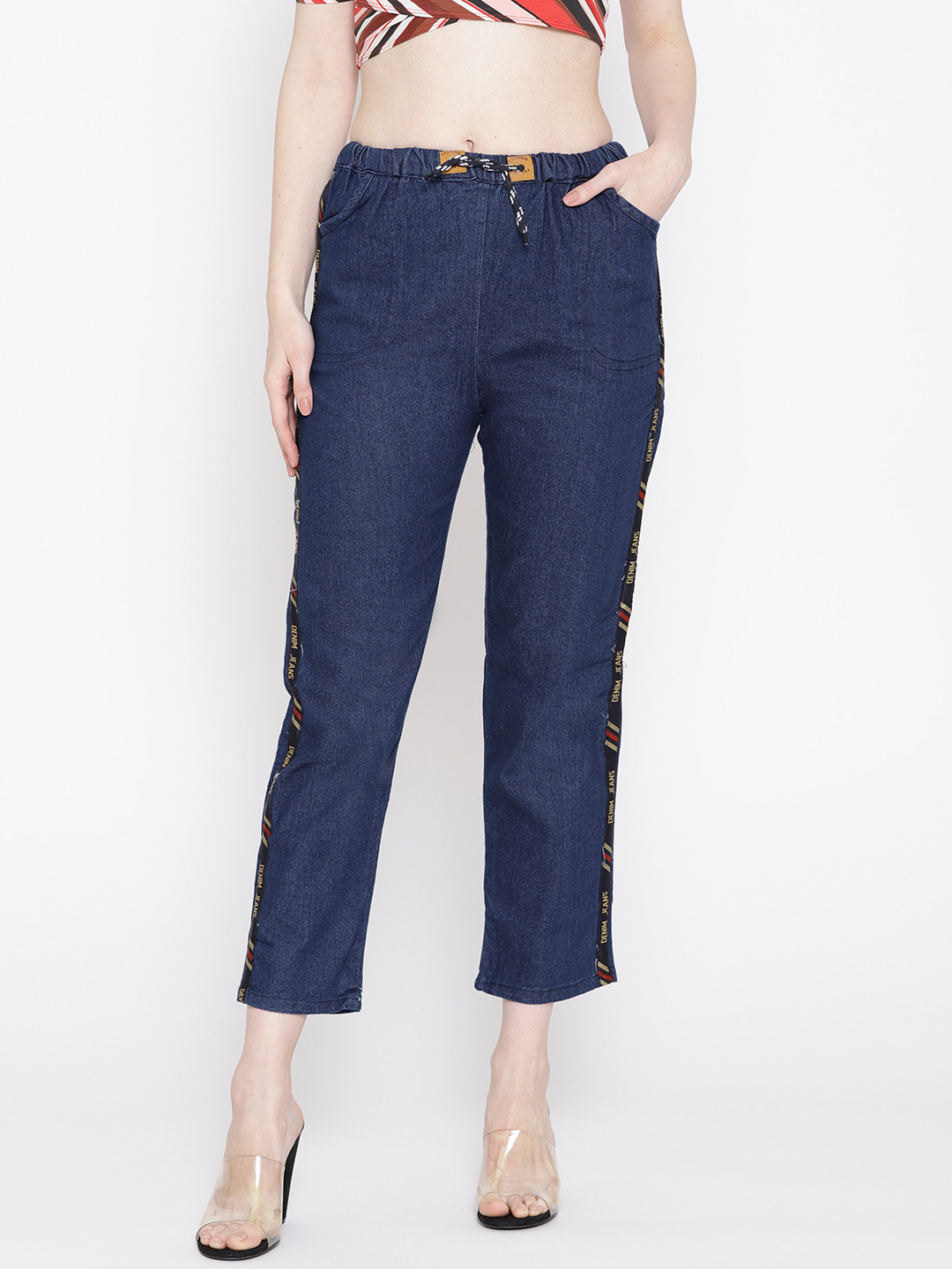 skinny navy trousers womens
